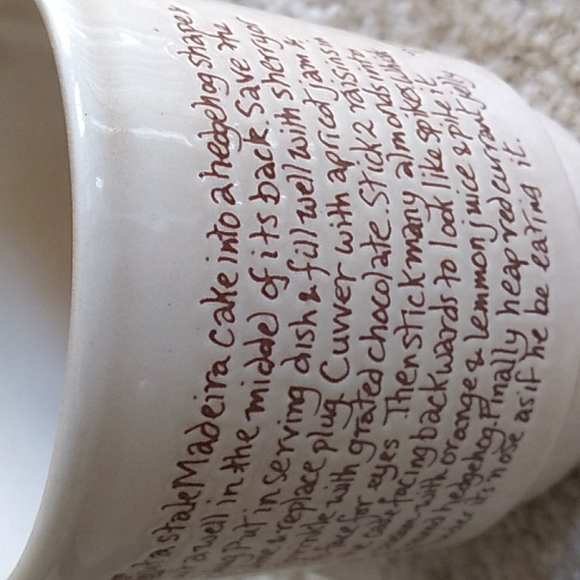 VINTAGE KILNCRAFT STL ENGLAND HEDGEHOG  TIPSY CAKE RECEIPE MUG #6 - Picture 2 of 4